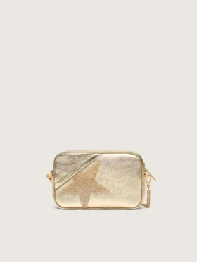 Star Bag en piel color platino con estrella de Swarovski