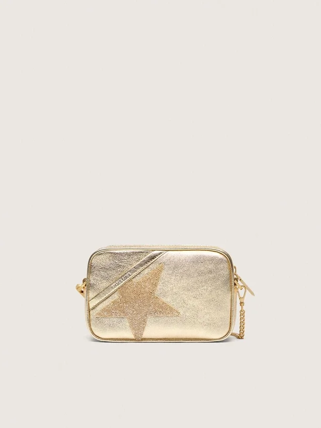 Star Bag en piel color platino con estrella de Swarovski