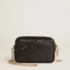 Star Bag Mini de piel negra con estrella tono sobre tono
