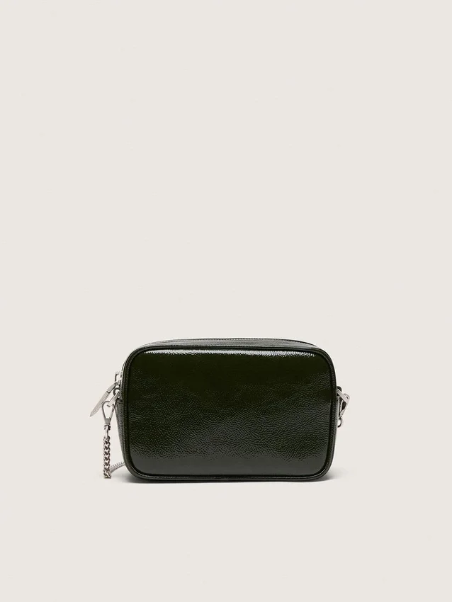 Star Bag Mini de piel negra con estrella tono sobre tono