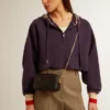 Star Bag Mini de piel negra con estrella tono sobre tono