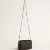 Star Bag Mini de piel negra con estrella tono sobre tono