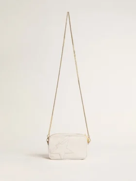 Star Bag «Mini» en piel blanco mantequilla con estrella tono sobre tono