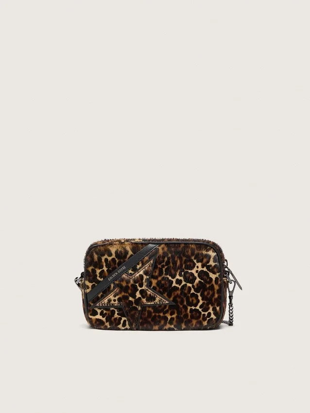Star Bag Mini en piel de potro con estampado animal y estrella tono sobre tono