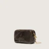 Star Bag «Mini» en piel marrón oscuro envejecida con estrella tono sobre tono