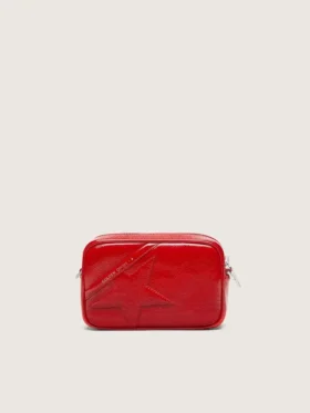 Star Bag Mini para mujer en piel pintada de rojo con estrella tono sobre tono
