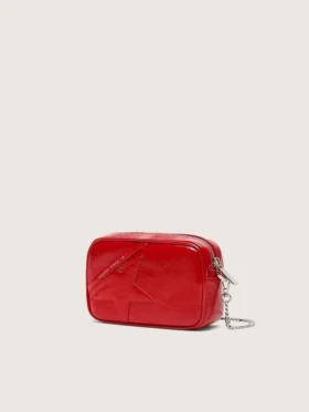 Star Bag Mini para mujer en piel pintada de rojo con estrella tono sobre tono