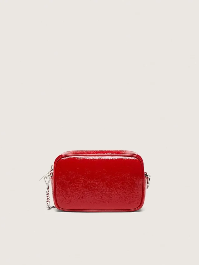 Star Bag Mini para mujer en piel pintada de rojo con estrella tono sobre tono