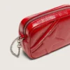 Star Bag Mini para mujer en piel pintada de rojo con estrella tono sobre tono