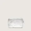 Star Bag para mujer en piel laminada plateada con estrella tono sobre tono