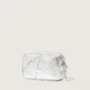 Star Bag para mujer en piel laminada plateada con estrella tono sobre tono