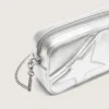 Star Bag para mujer en piel laminada plateada con estrella tono sobre tono