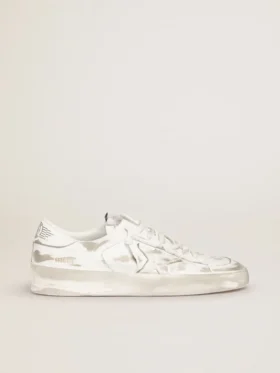 Zapatillas Stardan de piel blanca con acabado desgastado