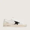 Stardan para hombre en malla blanca con estrella de ante negro