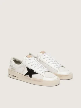 Stardan para hombre en malla blanca con estrella de ante negro