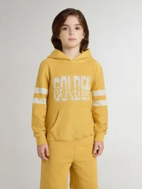Sudadera amarilla para niños con estampado vintage