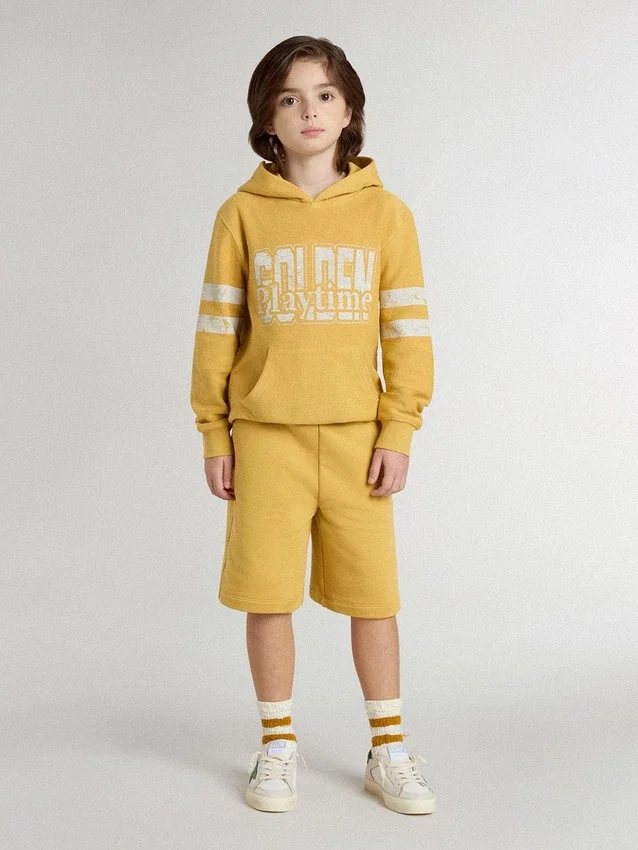 Sudadera amarilla para niños con estampado vintage