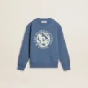 Sudadera azul para niños con parches blancos en relieve
