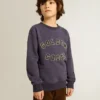 Sudadera azul violácea con el logotipo de golden goose en la parte delantera