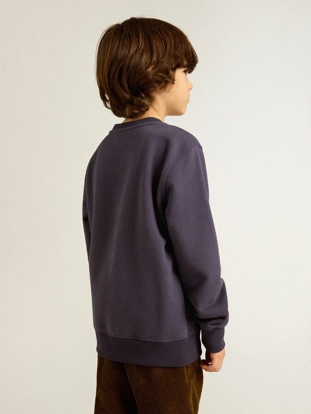 Sudadera azul violácea con el logotipo de golden goose en la parte delantera