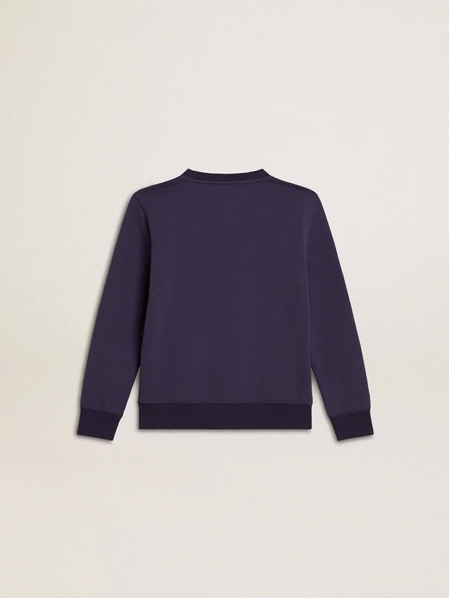 Sudadera azul violácea con el logotipo de golden goose en la parte delantera