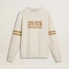Sudadera blanca de algodón para hombre con estampado en la parte delantera