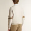 Sudadera blanca de algodón para hombre con estampado en la parte delantera