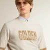 Sudadera blanca de algodón para hombre con estampado en la parte delantera