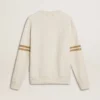 Sudadera blanca de algodón para hombre con estampado en la parte delantera