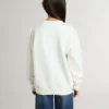 Sudadera blanca para niñas con letras doradas multicolores en la parte delantera