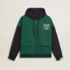 Sudadera con capucha reversible para hombre en verde y azul
