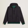 Sudadera con capucha reversible para hombre en verde y azul