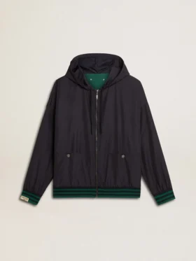 Sudadera con capucha reversible para hombre en verde y azul