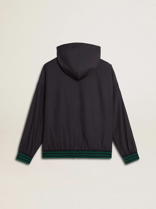 Sudadera con capucha reversible para hombre en verde y azul