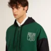 Sudadera con capucha reversible para hombre en verde y azul