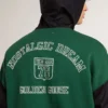 Sudadera con capucha reversible para hombre en verde y azul