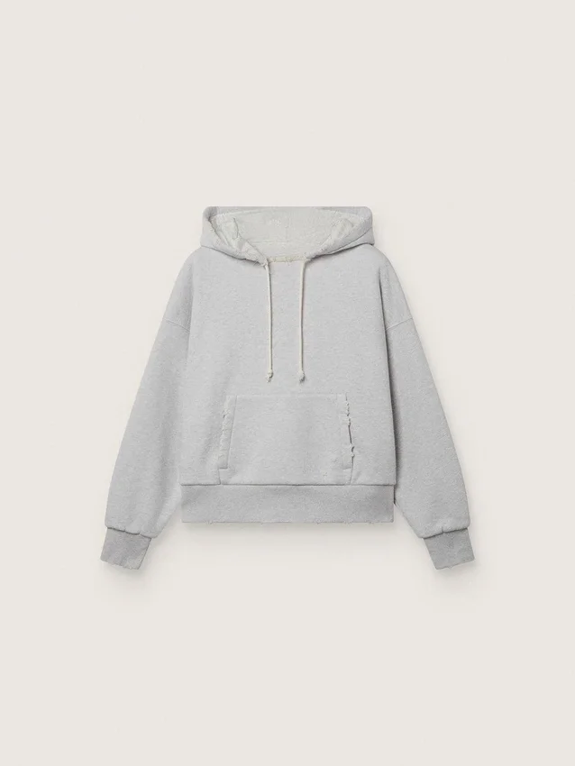 Sudadera con capucha unisex «Star» de algodón gris jaspeado