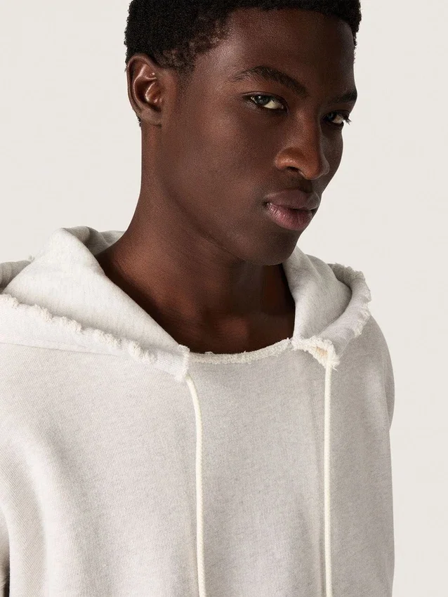 Sudadera con capucha unisex «Star» de algodón gris jaspeado