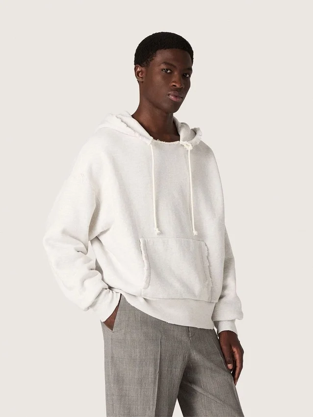 Sudadera con capucha unisex «Star» de algodón gris jaspeado