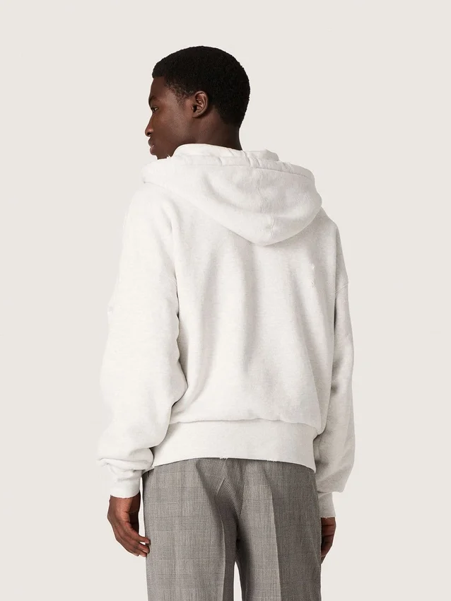 Sudadera con capucha unisex «Star» de algodón gris jaspeado