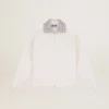 Sudadera con cremallera de la Star Collection en blanco papiro, con cuello de cristales