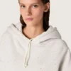 Sudadera corta con capucha para mujer de Star, en algodón gris jaspeado