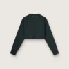 Sudadera corta de algodón para mujer con cristales en la parte delantera