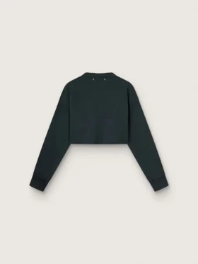 Sudadera corta de algodón para mujer con cristales en la parte delantera