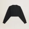 Sudadera corta de algodón para mujer con cristales en la parte delantera