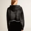 Sudadera corta gris con efecto desgastado