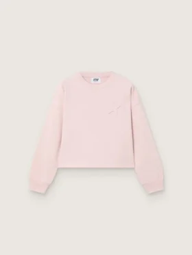 Sudadera corta «Star» para niñas, de algodón rosa con parche y logotipo