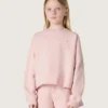 Sudadera corta «Star» para niñas, de algodón rosa con parche y logotipo