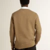 Sudadera de algodón beige para hombre con estampado en la parte delantera