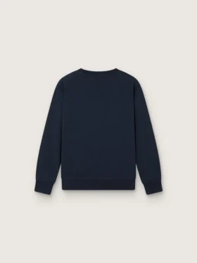Sudadera de cuello redondo «Journey» para niños, de algodón azul marino con estampado de mascota